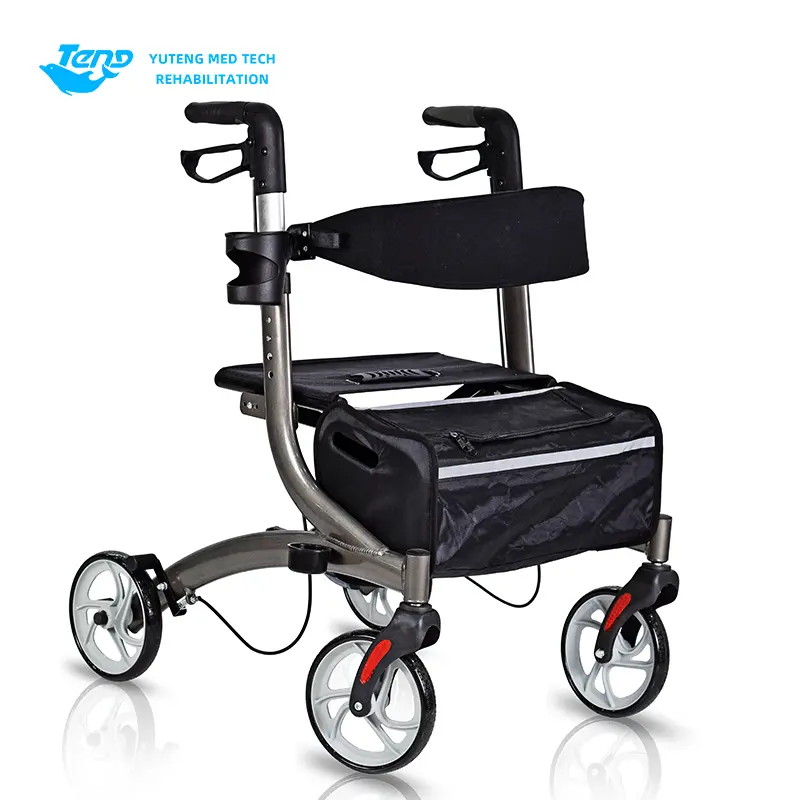 Caminador de rollator de servicio pesado con asiento