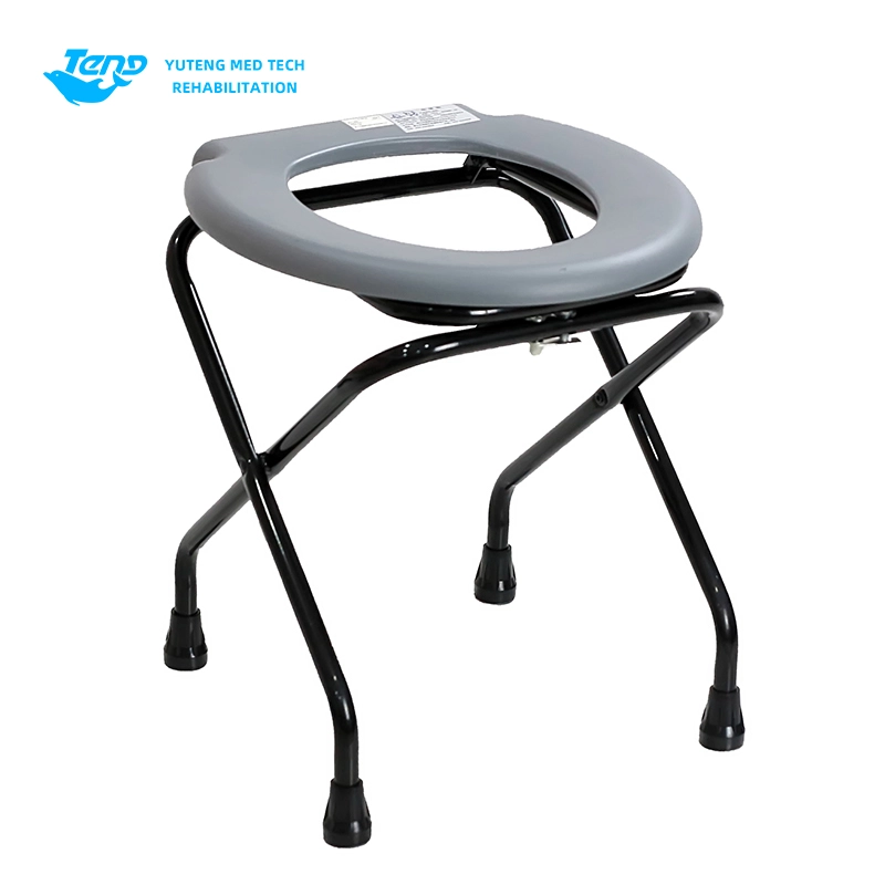 Silla de baño plegable de acero portátil