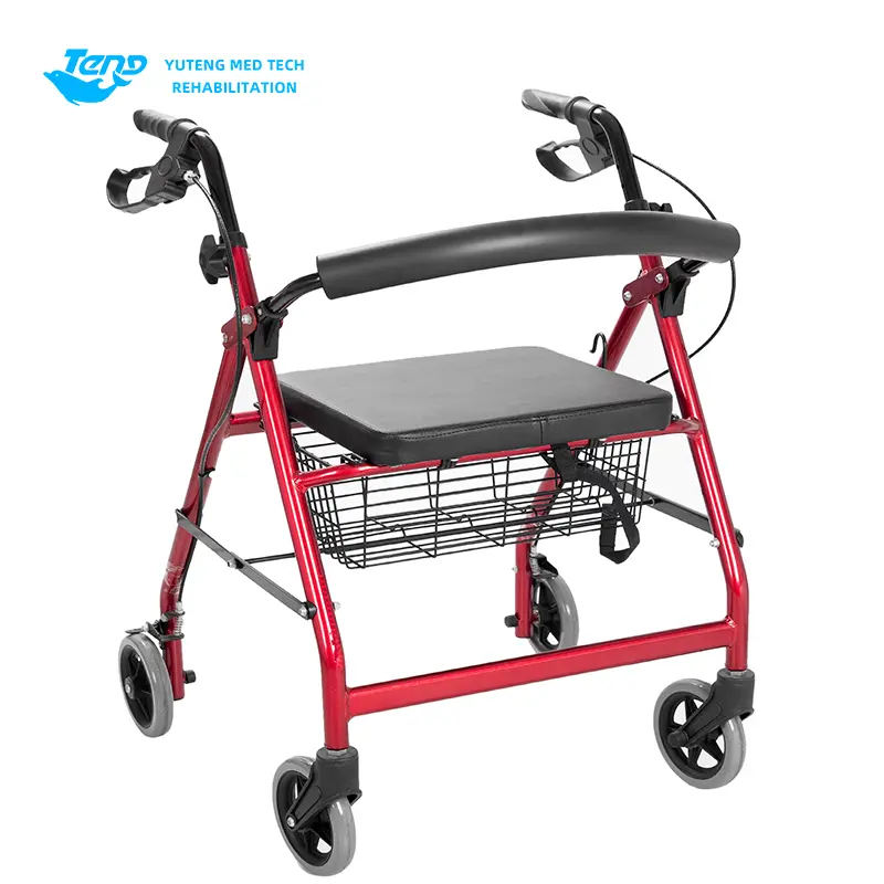 Rollador de caminantes de acero con asiento